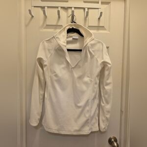 Women's White Quarter-Zip Top